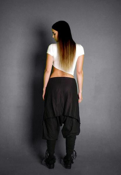 JiiNE UNiSEX SAMURAi SLACKS - BLACK (ONE SIZE)