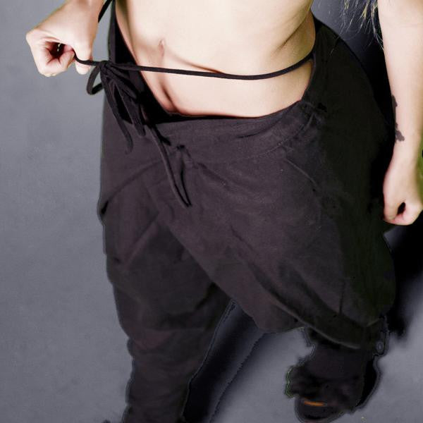 JiiNE UNiSEX SAMURAi SLACKS - BLACK (ONE SIZE)