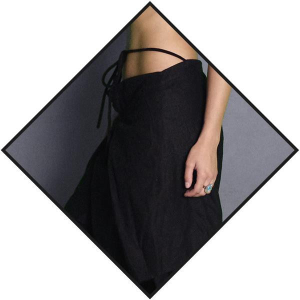 JiiNE UNiSEX SAMURAi SLACKS - BLACK (ONE SIZE)