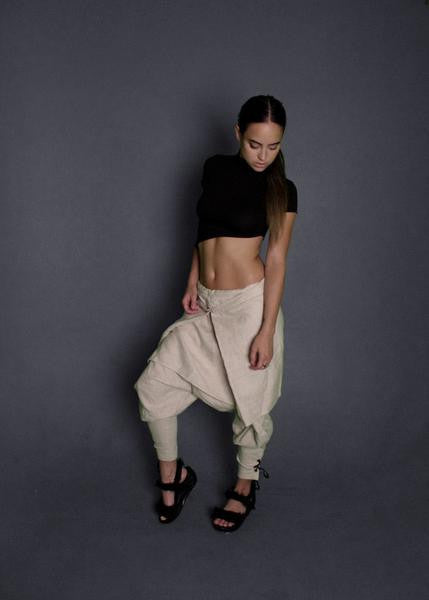 JiiNE UNiSEX SAMURAi SLACKS -WHiTE (ONE SIZE)