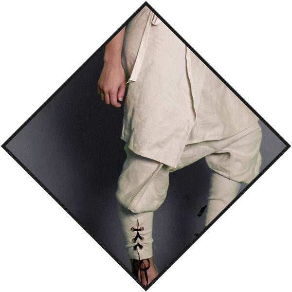 JiiNE UNiSEX SAMURAi SLACKS -WHiTE (ONE SIZE)