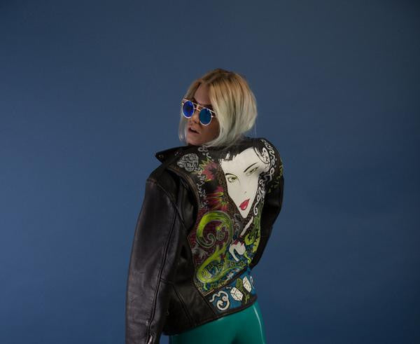 [ESQ] PiX3LFACE  LEATHER JACKET