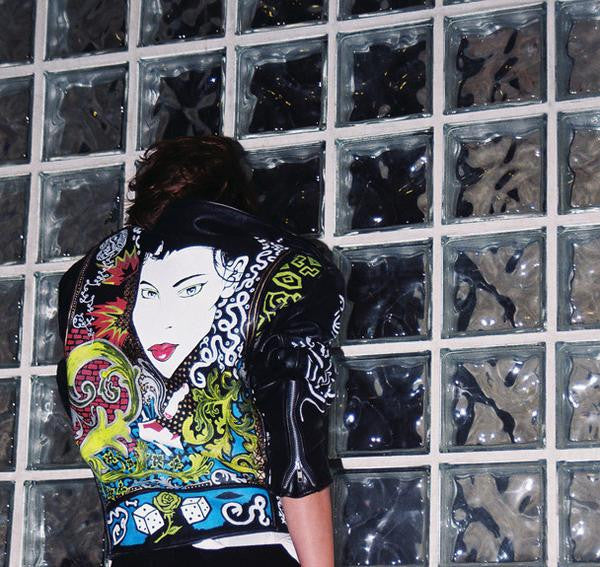 [ESQ] PiX3LFACE  LEATHER JACKET