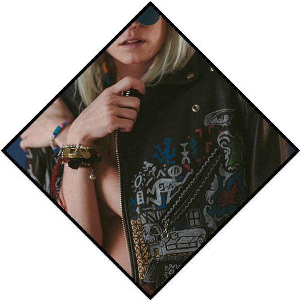 [ESQ] PiX3LFACE  LEATHER JACKET